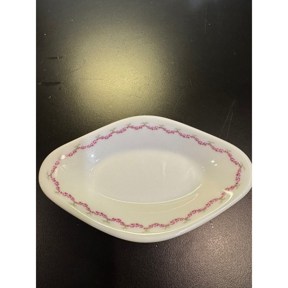 Richard Ginori Small Dish Home 5.5" White Pink Rose Albergo Vesuvio Napoli 1970